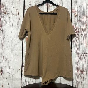 Free People FP Movement Hot Shot Tee Romper in Medium Mocha.  T-Shirt Romper NWT